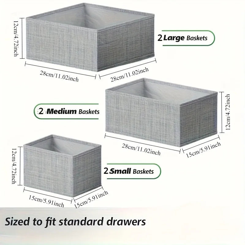 6-Piece Dreamy Drawer Organizers! Multi-Compartment Magic Bins -Tidy Kids' Clothes&Nursery Chaos.Space-Saving, Durable&Stylish.