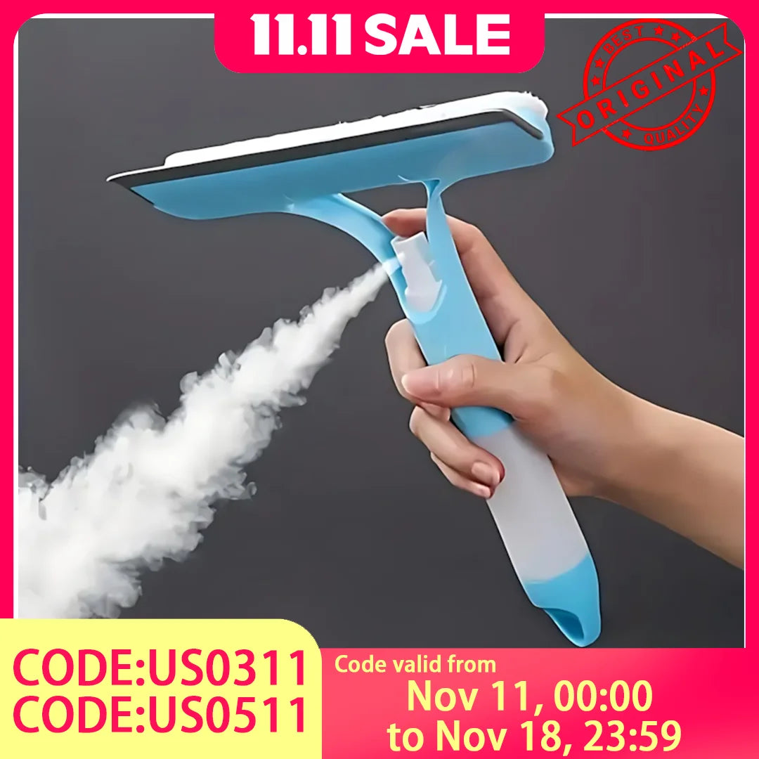 3-in-1 Window Cleaner - Streak-Free Glass Cleaning Tool with Spray & Squeegee