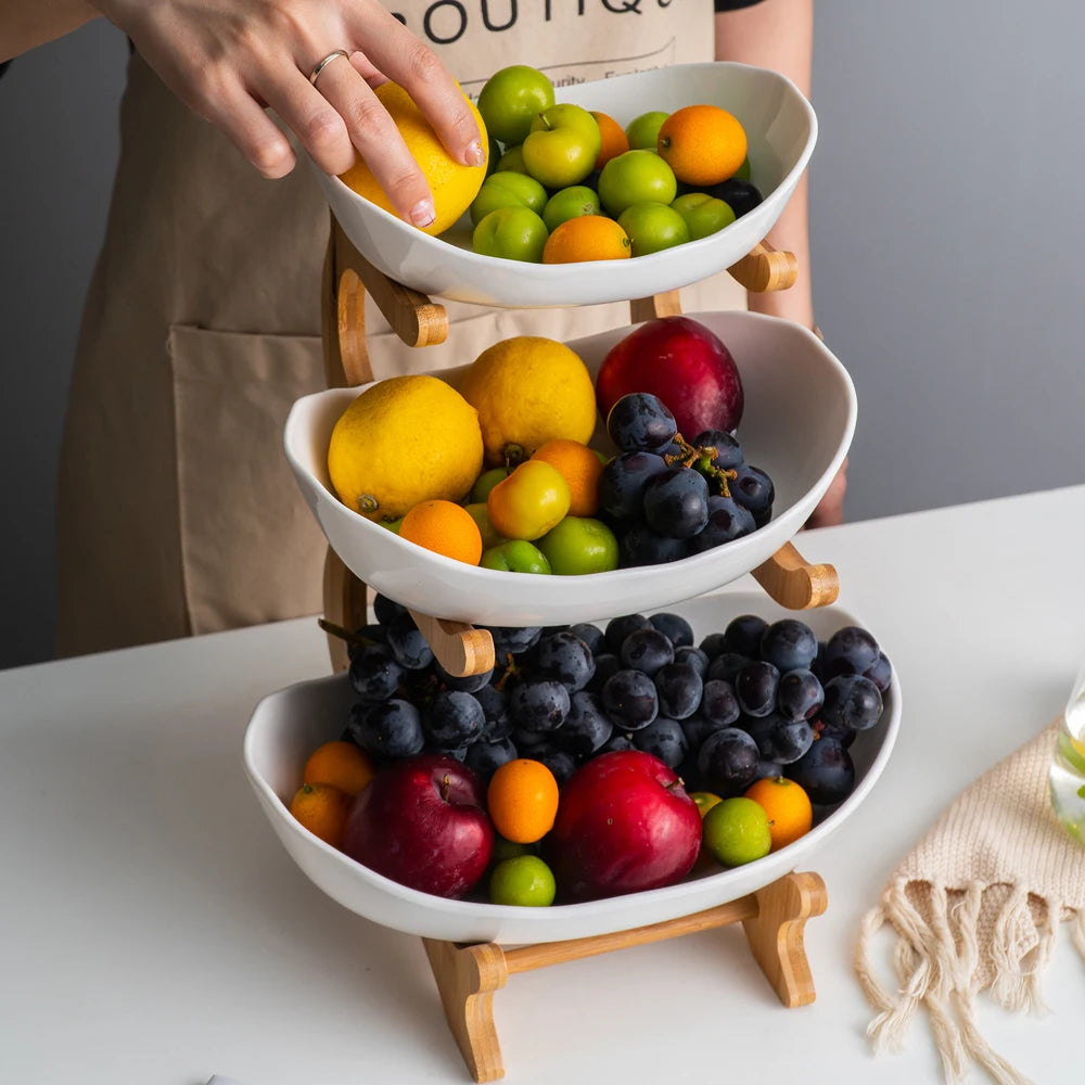 3 Layer Fruit Plate Home Living Room Plastic Snack Dish Creative Modern Dried Fruit Basket Candy Dish Cake Stand Salad Bowl