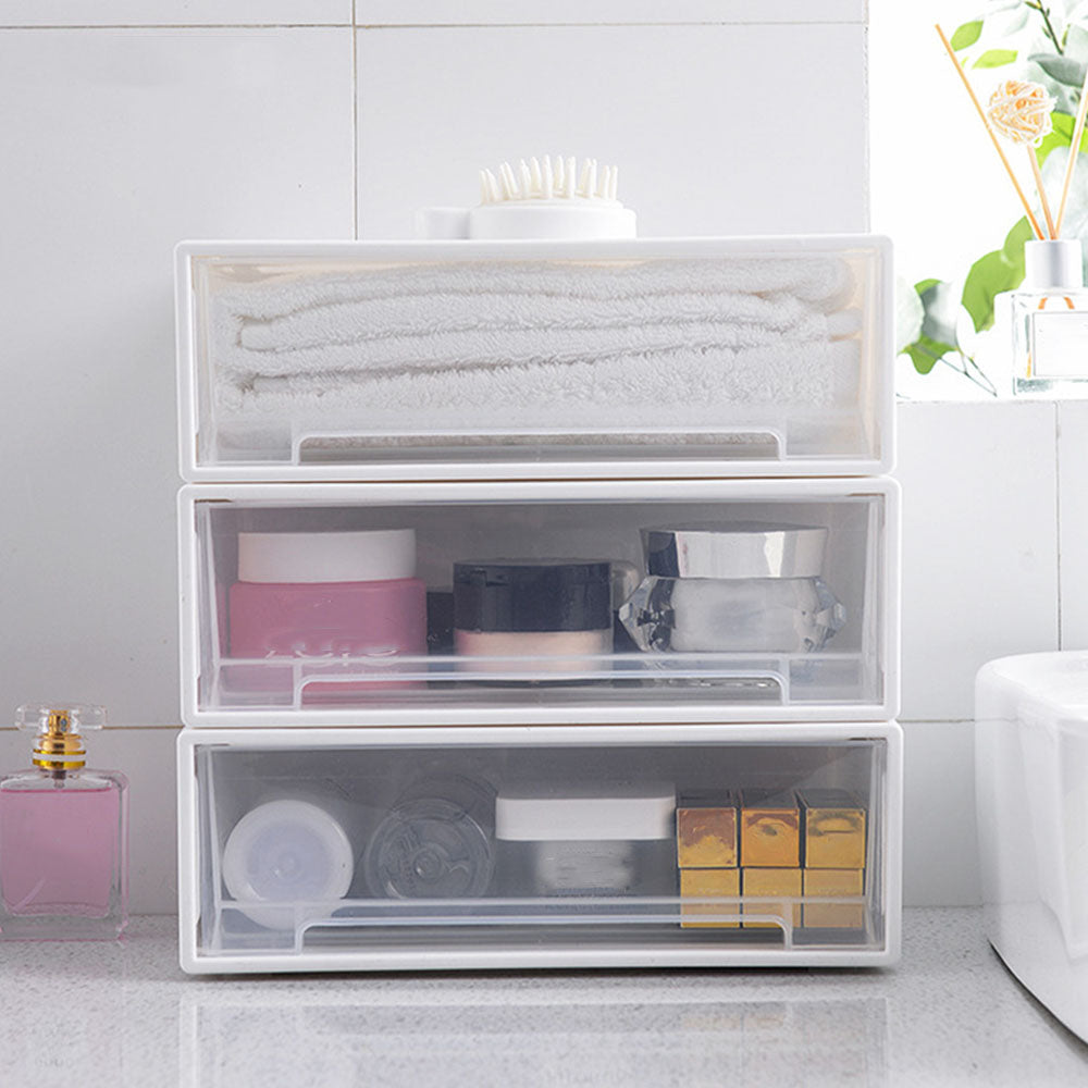 Desktop pull-out organizer jewelry storage box with stackable single-layer drawer design for bracelets and necklaces