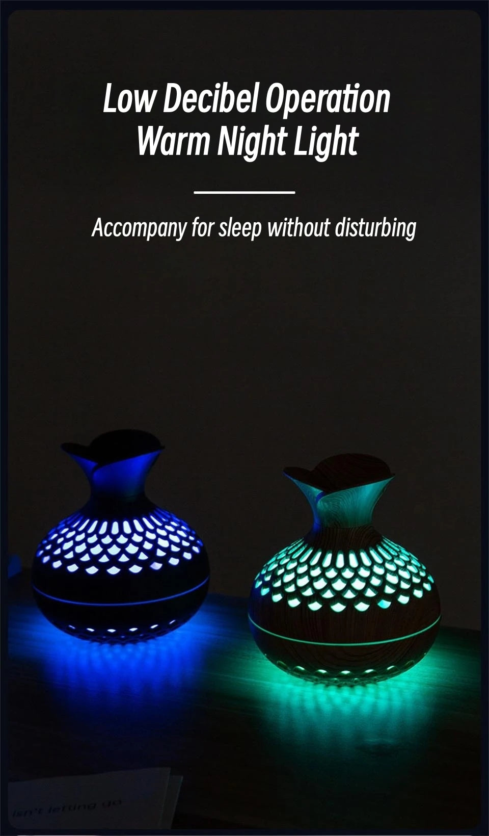 300ml USB Wood Grain Aroma Diffuser & Humidifier