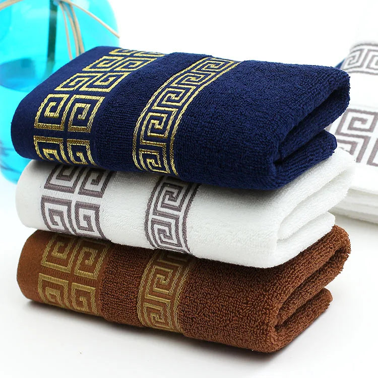2pcs Black Cotton Towels 34x74cm/70x140cm Embroidered Hotel Bathroom Towels For Adult Quick-Dry Thicken Soft Face Bath Towels