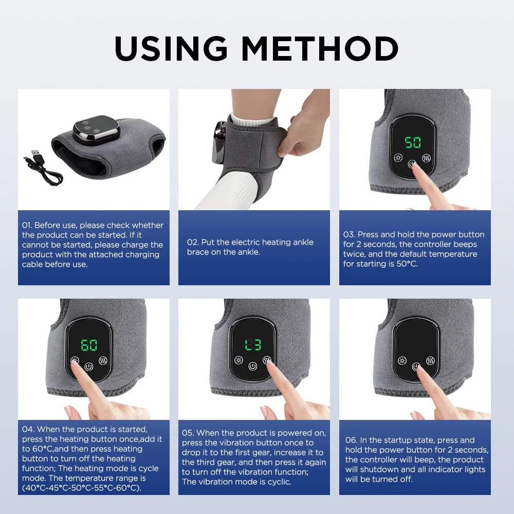 Electric Foot Massager with Heat - Vibration & Hot Compress Therapy
