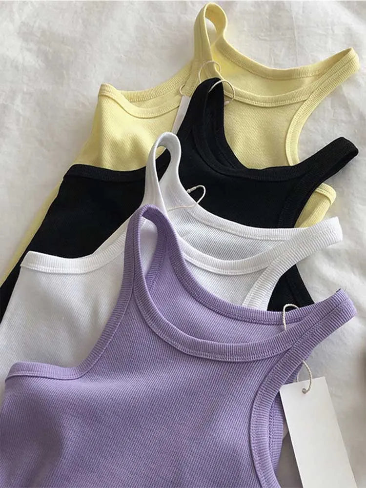 2025 Women Tank Tops Sexy Cropped Top Female Women Summer Camisole Camis Black White Sport Clothes For Women