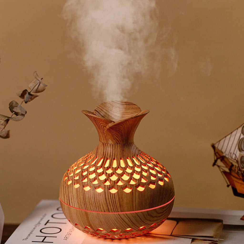 300ml USB Wood Grain Aroma Diffuser & Humidifier