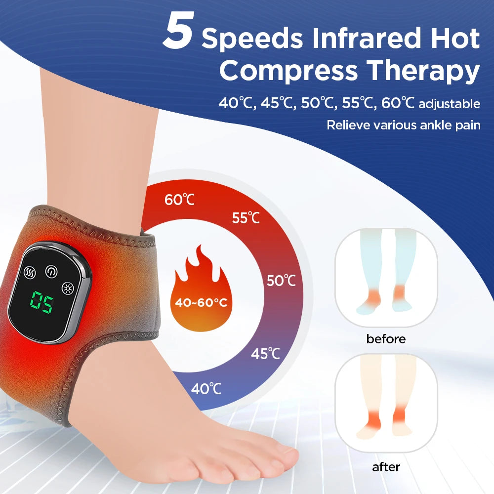 Electric Foot Massager with Heat - Vibration & Hot Compress Therapy