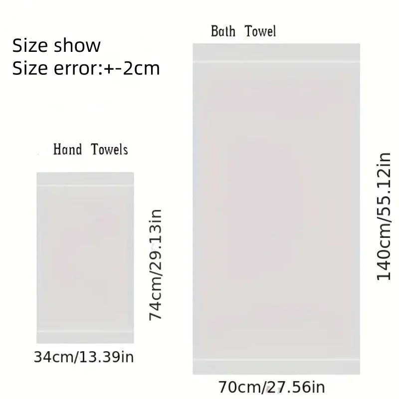 2pcs Black Cotton Towels 34x74cm/70x140cm Embroidered Hotel Bathroom Towels For Adult Quick-Dry Thicken Soft Face Bath Towels