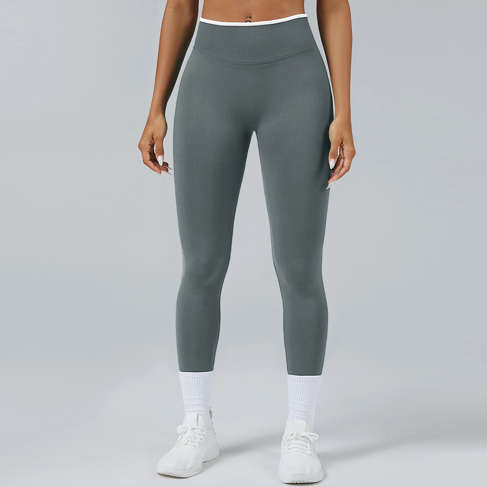 Color Block Seamless Yoga Leggings - High Waisted Butt Lifting Activewear