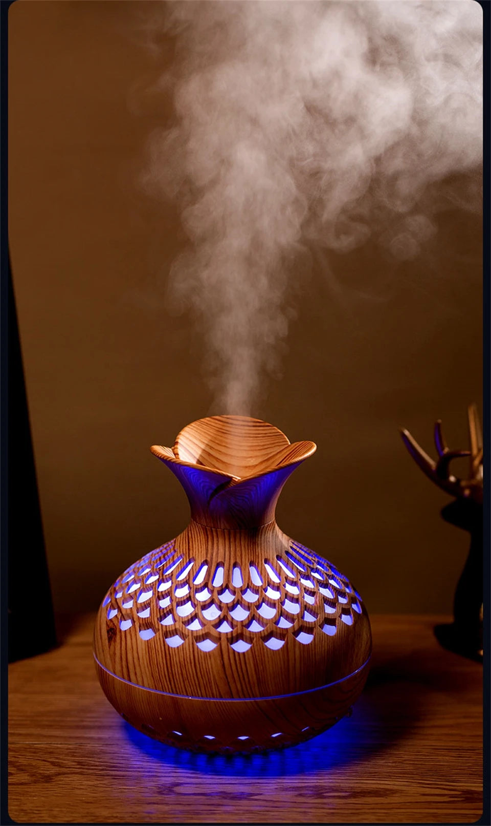 300ml USB Wood Grain Aroma Diffuser & Humidifier