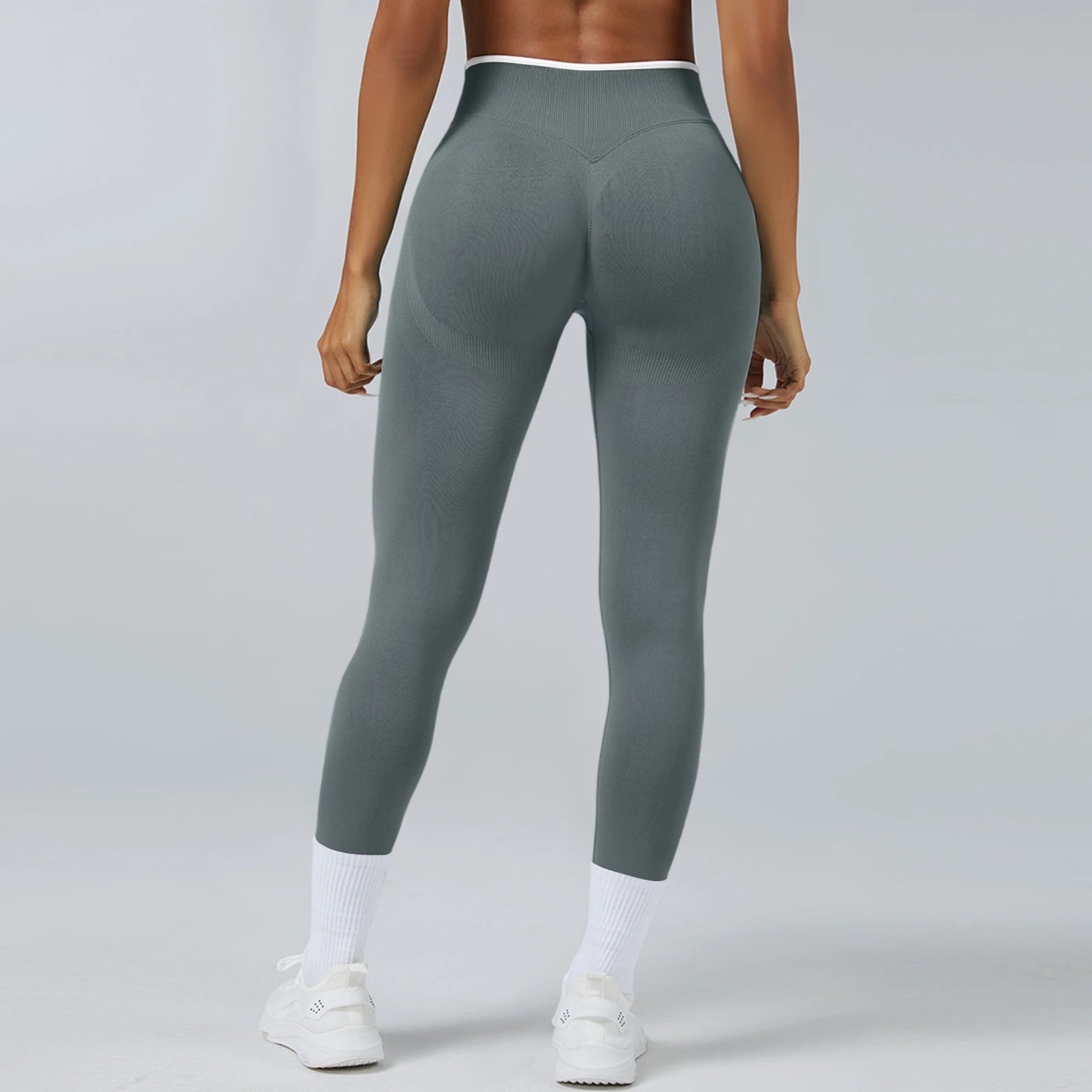 Color Block Seamless Yoga Leggings - High Waisted Butt Lifting Activewear
