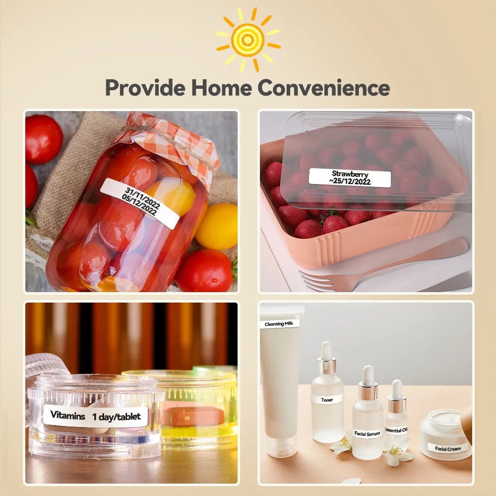 Adhesive Label Printer Marklife P12 Portable Labeler Inkless Thermal Printer with P12 Label Stickers Printer Bag Bluetooth Maker