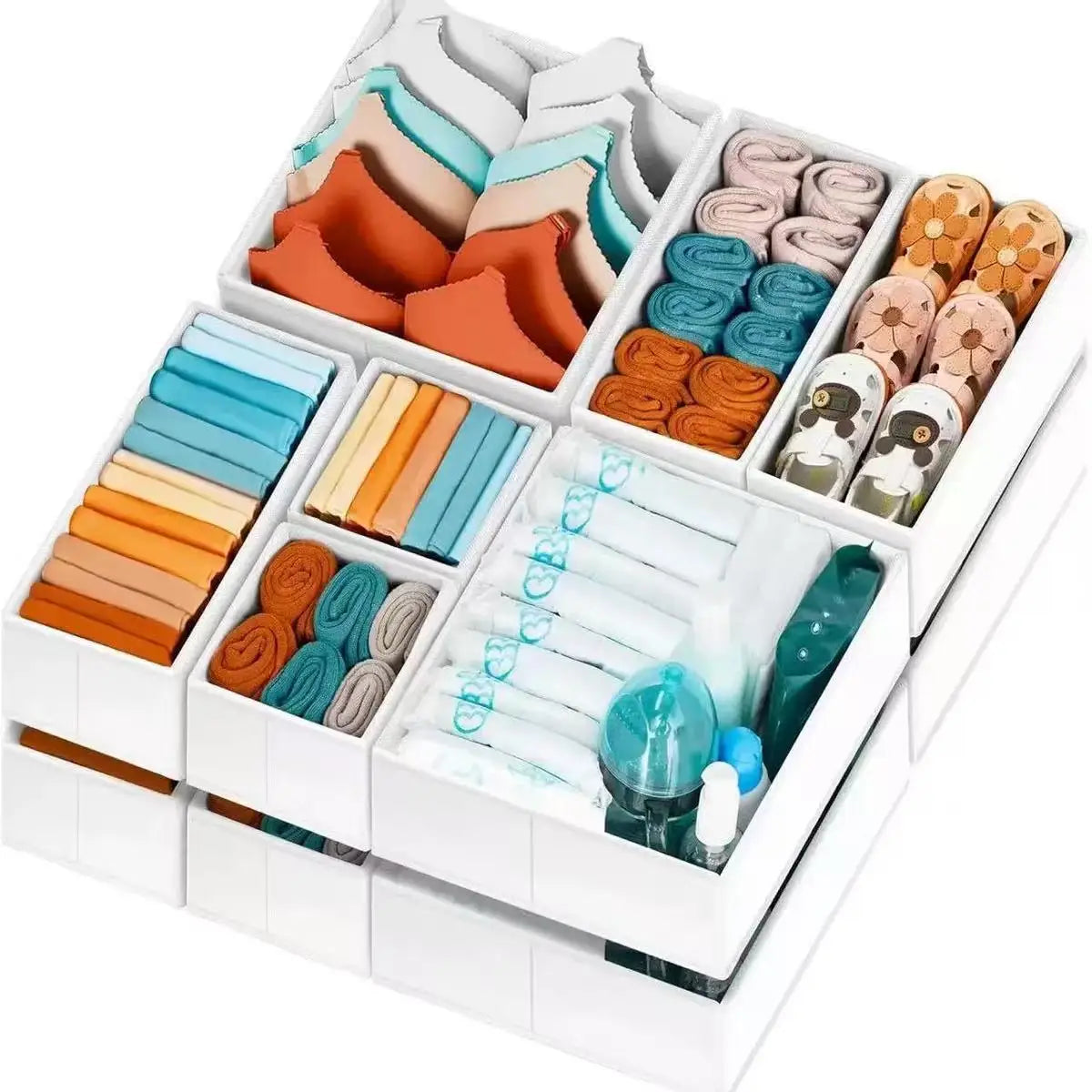 6-Piece Dreamy Drawer Organizers! Multi-Compartment Magic Bins -Tidy Kids' Clothes&Nursery Chaos.Space-Saving, Durable&Stylish.