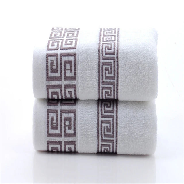 2pcs Black Cotton Towels 34x74cm/70x140cm Embroidered Hotel Bathroom Towels For Adult Quick-Dry Thicken Soft Face Bath Towels