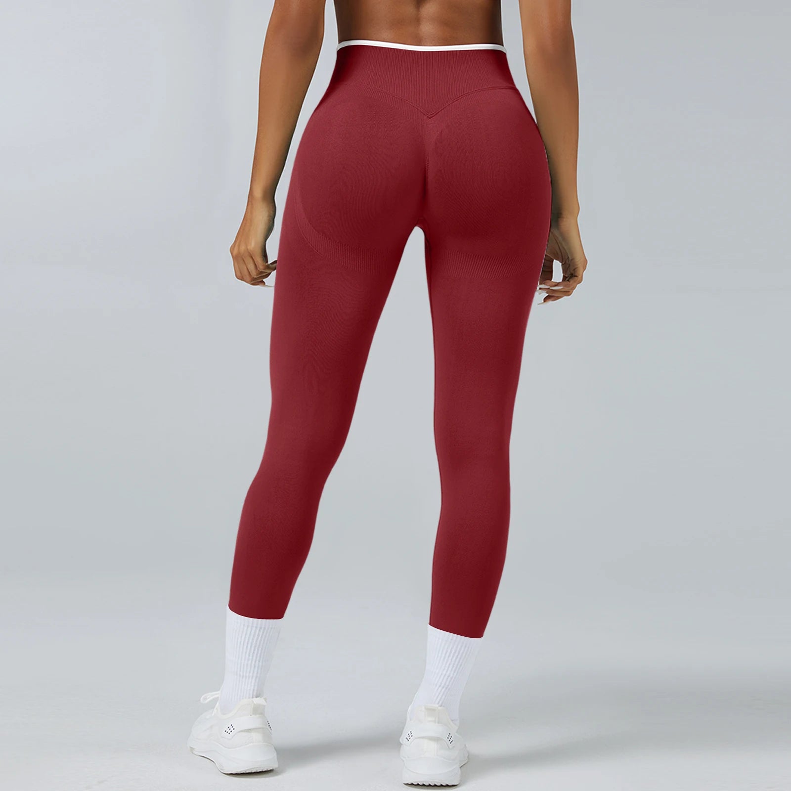 Color Block Seamless Yoga Leggings - High Waisted Butt Lifting Activewear