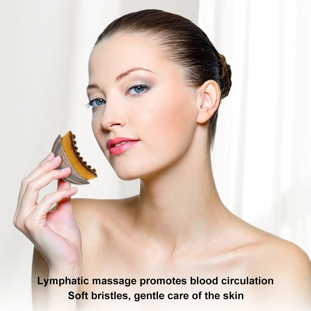 Dry Facial Brush - Soft Bristle Lymphatic Massage & Exfoliation Tool