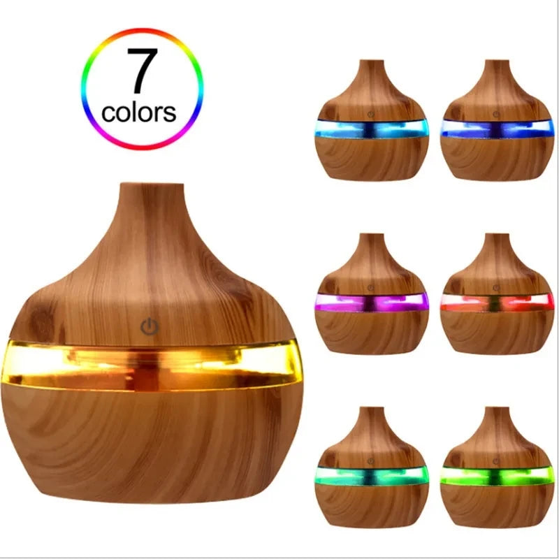 300ml Wood Grain Aroma Diffuser & Humidifier