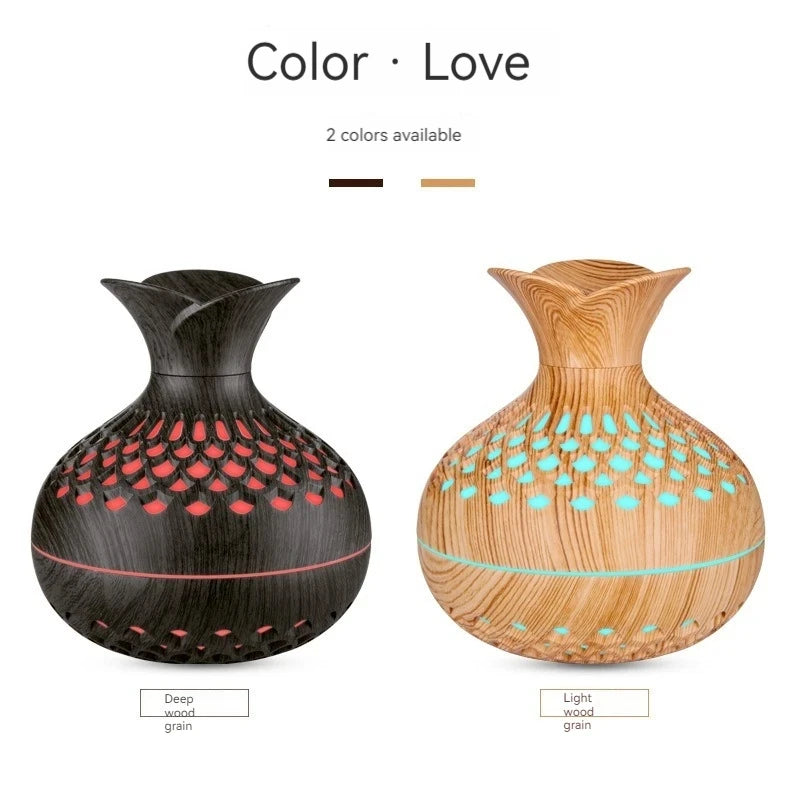 300ml USB Wood Grain Aroma Diffuser & Humidifier