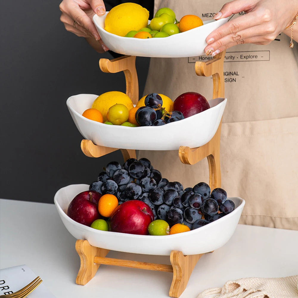 3 Layer Fruit Plate Home Living Room Plastic Snack Dish Creative Modern Dried Fruit Basket Candy Dish Cake Stand Salad Bowl