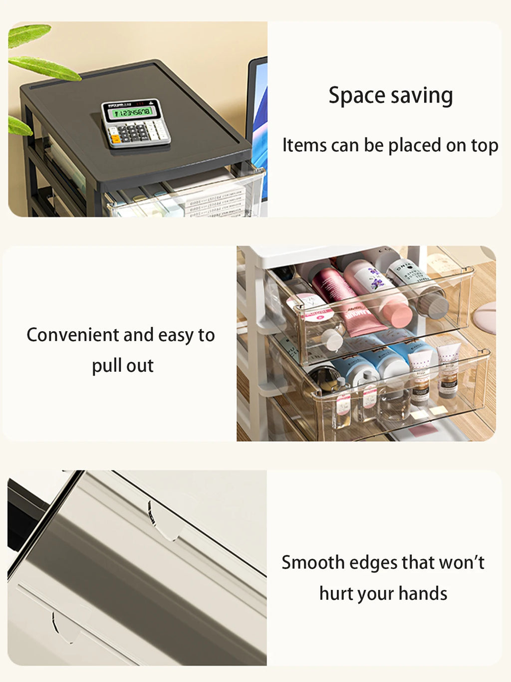 2-6 Layers small Desktop Storage Box with Drawer Heightened Table Organizer Plastic Office storage cabinet  for home Stationery