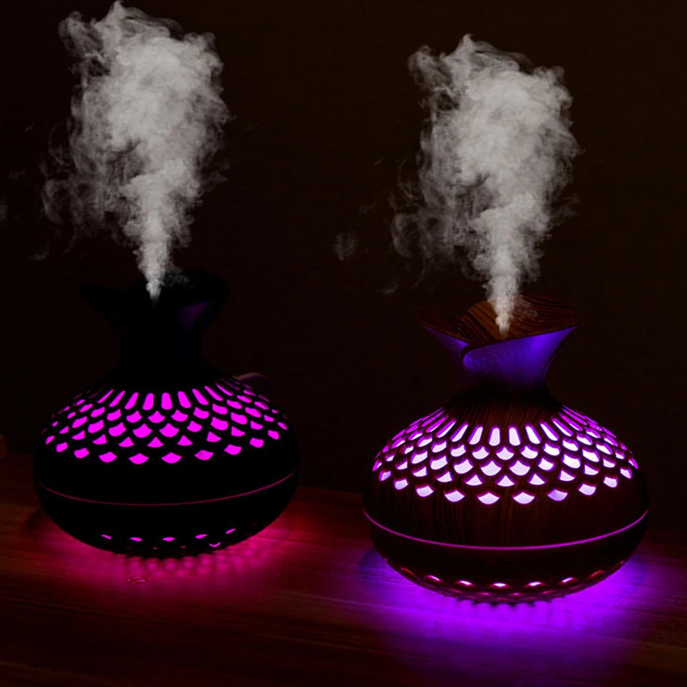 300ml USB Wood Grain Aroma Diffuser & Humidifier