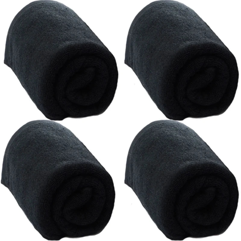 Premium Black Hand Towels - 100% Cotton Ultra Soft & Absorbent (4-Pack)