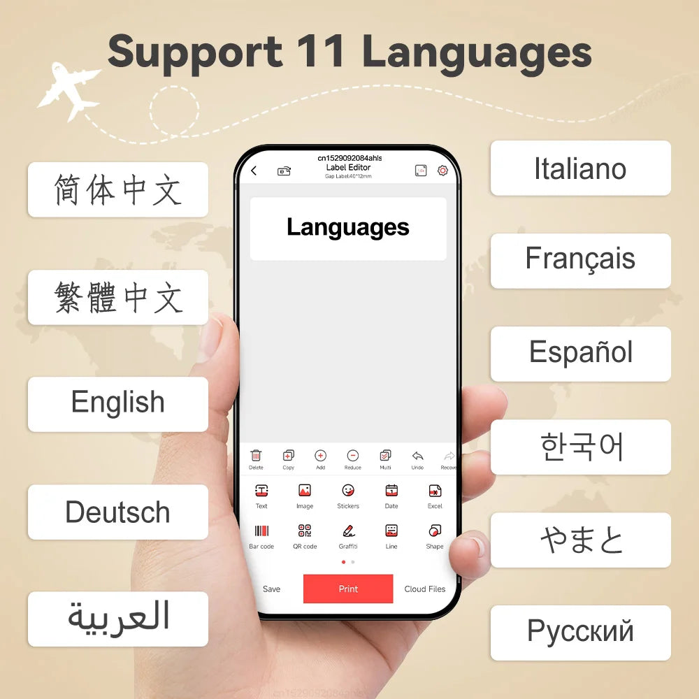 Adhesive Label Printer Marklife P12 Portable Labeler Inkless Thermal Printer with P12 Label Stickers Printer Bag Bluetooth Maker