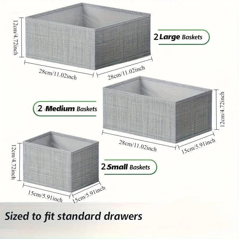 6-Piece Dreamy Drawer Organizers! Multi-Compartment Magic Bins -Tidy Kids' Clothes&Nursery Chaos.Space-Saving, Durable&Stylish.